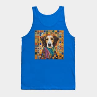 Gustav Klimt Style Dog with Colorful Scarf Tank Top